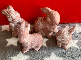 Oster Hasen Familie aus Terrakotta