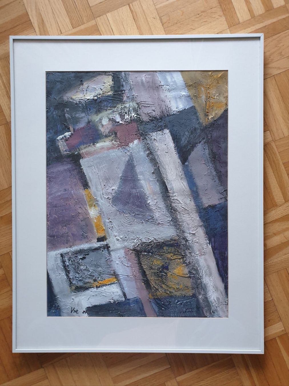 Dipinti: Gemälde abstract /signiert Vre 87 – Usato da Zürich venduto da B-Rock 1