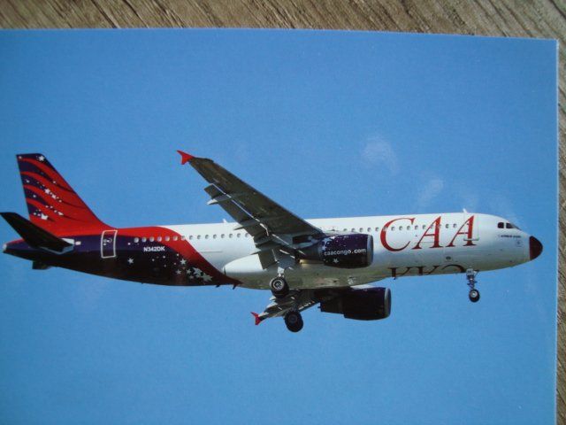 Cartoline postali: CAA Congo (Kongo) Airbus A320-211 N342DK – Nuovo e nell'imballaggio originale da Thun venduto da Abigboss