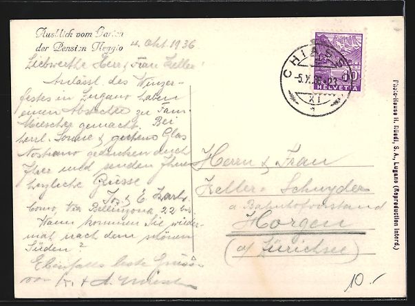 Cartoline postali: Neggio, Ausblick vom Garten der Pension  – Usato da Berlin venduto da bartko-reher 1