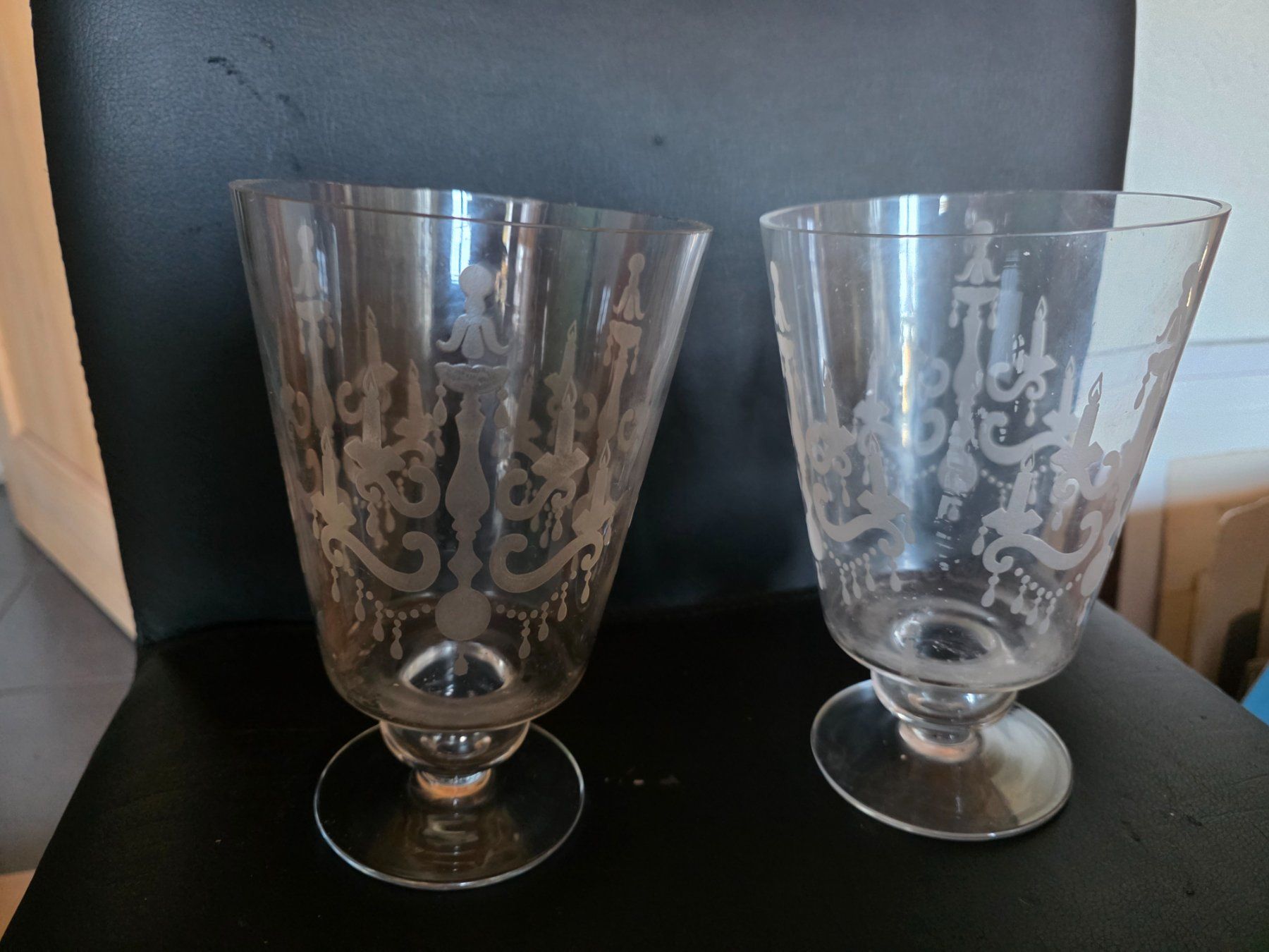 Bicchieri: 2 Glas Kelch Gläser Vasen Kerzenständer 18 cm – Usato da Walterswil BE venduto da Lonitti 1
