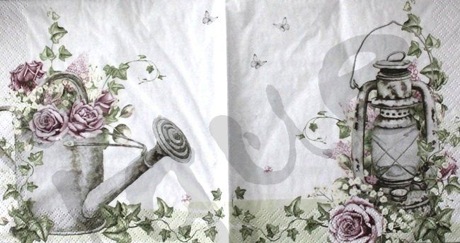 Tovaglioli: Serviette shabby rose & lantern (1745) 2Stk. – Nuovo (secondo la descrizione) da Schlatt TG venduto da kreativ-atelier