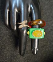 3 Bunte Ringe  Modeschmuck