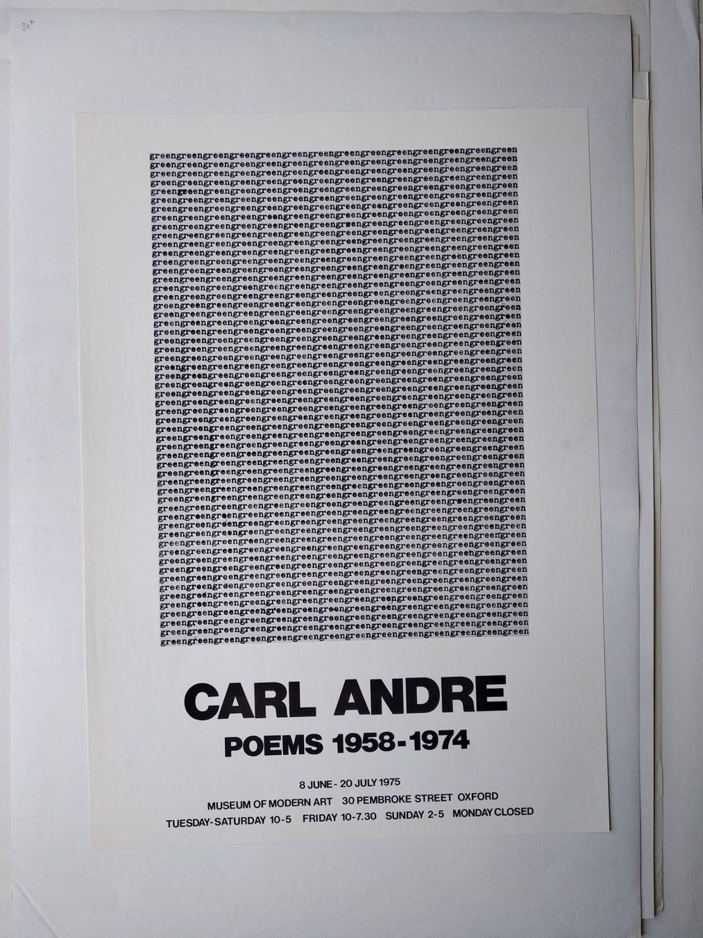 Poster & Bilder: CARL ANDRE - POEMS 1975 – Gebraucht aus Goldach von Gaip 1