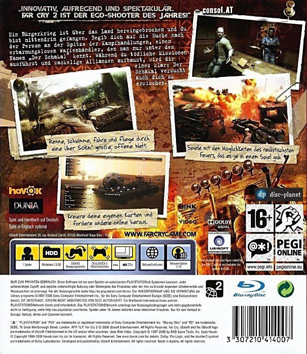 Spiele: PS3 - Far Cry 2 (2008) – Neu (gemäss Beschreibung) aus Embrach von disc-planet 1