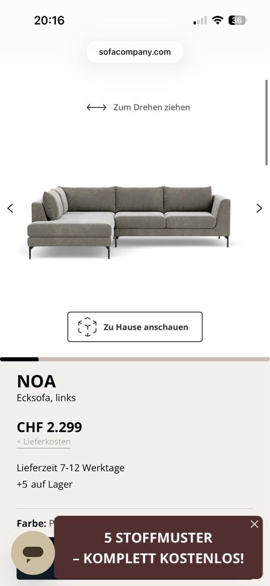Sofas: Ecksofa NOA von Sofacompany – Neu (gemäss Beschreibung) aus Lyss von Fablinski23 1