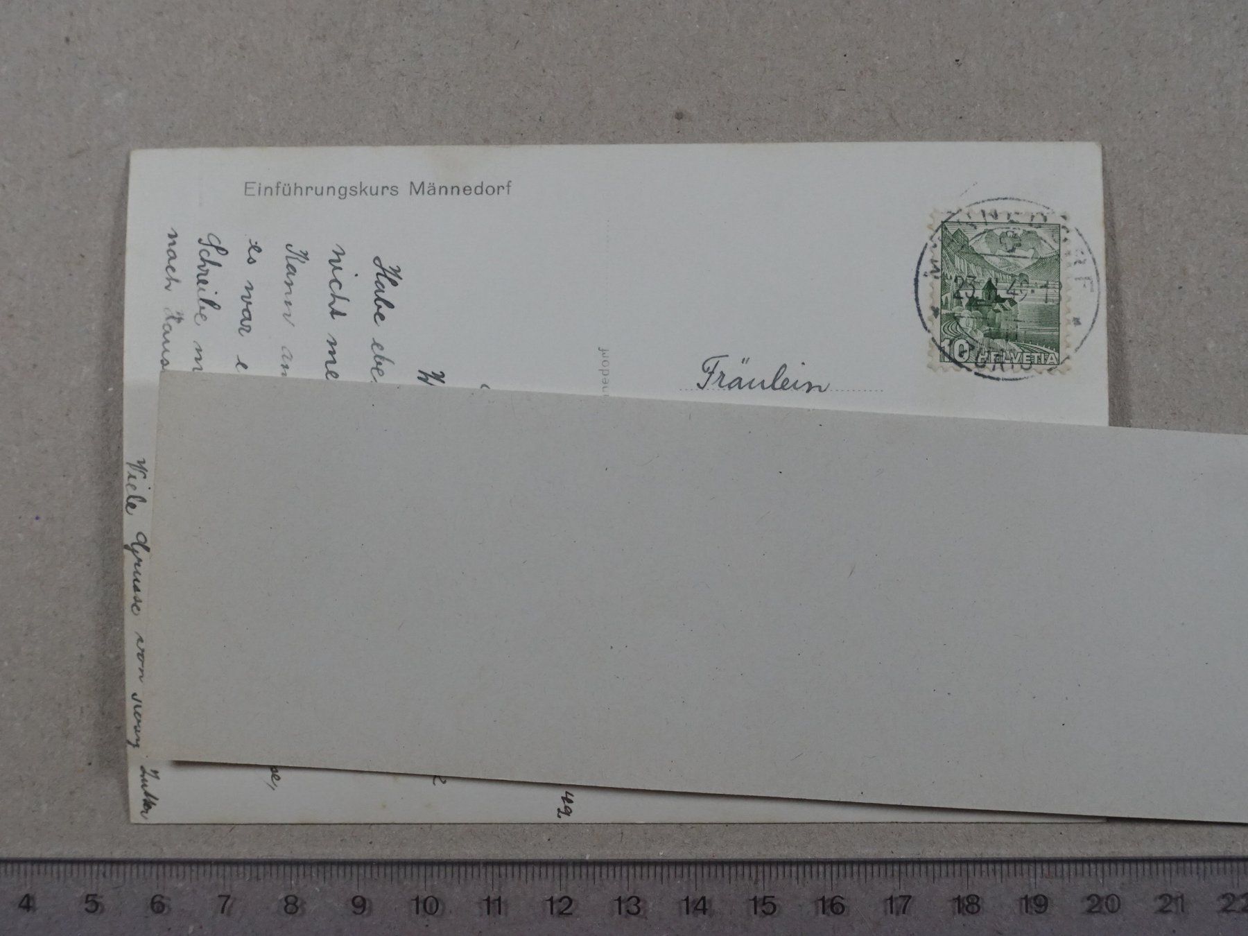 Cartoline postali: Männedorf, 1946 – Usato da Lenzburg venduto da fh1 1
