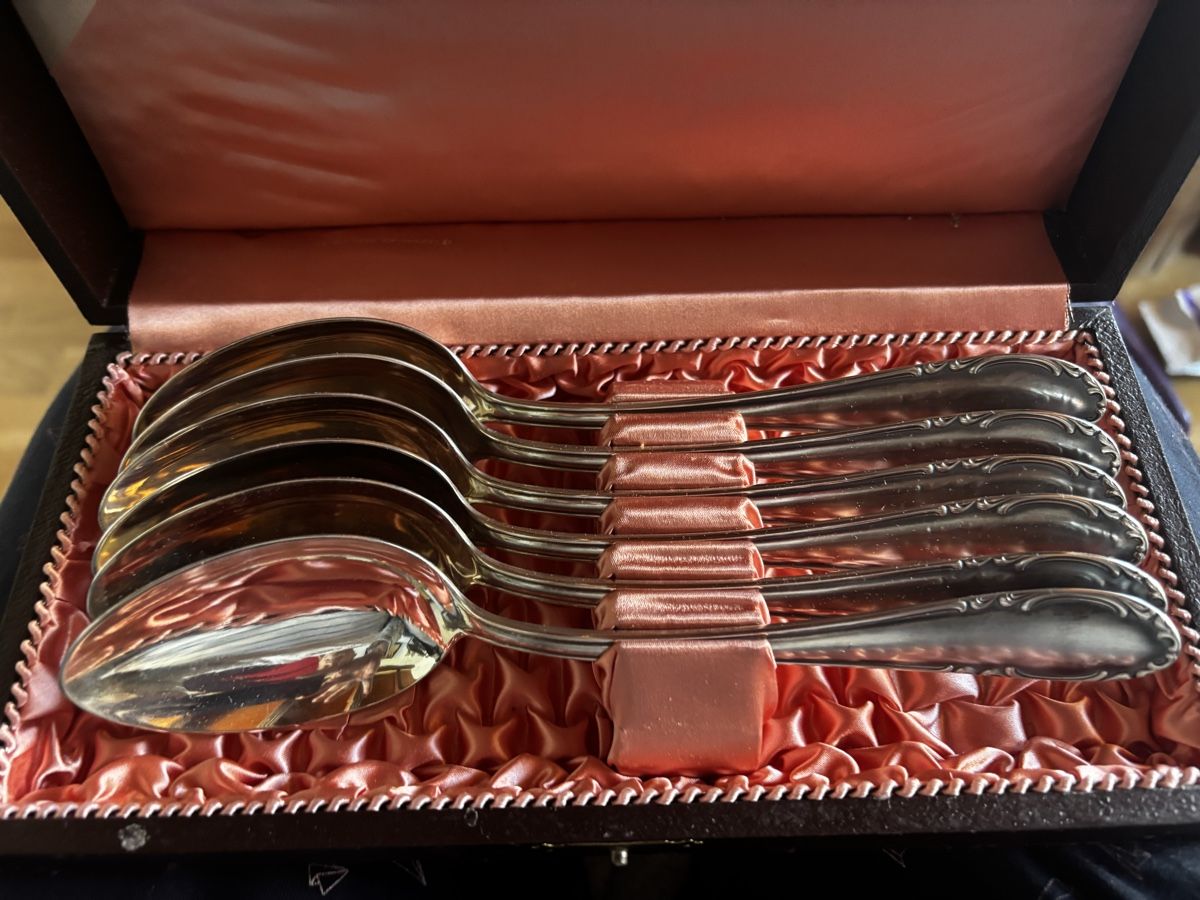 Cucchiai: Coffret ancien de 6 cuillères – Usato da Estavayer Le Lac venduto da sico1260 2