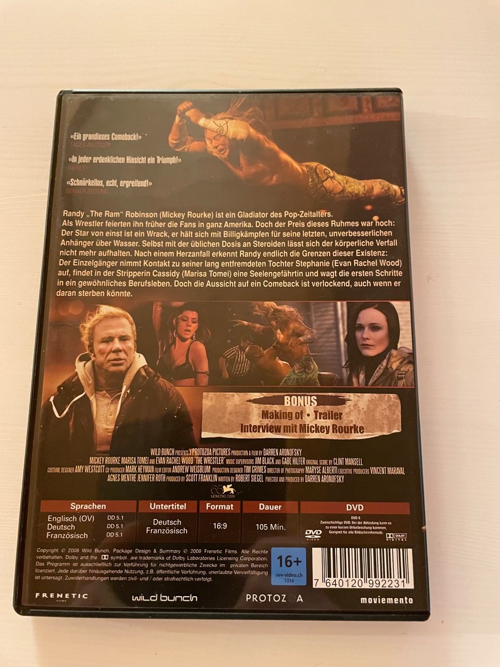 Alle DVDs: DVD The Wrestler mit Mickey Rourke – Gebraucht aus Auenstein von moin. 1