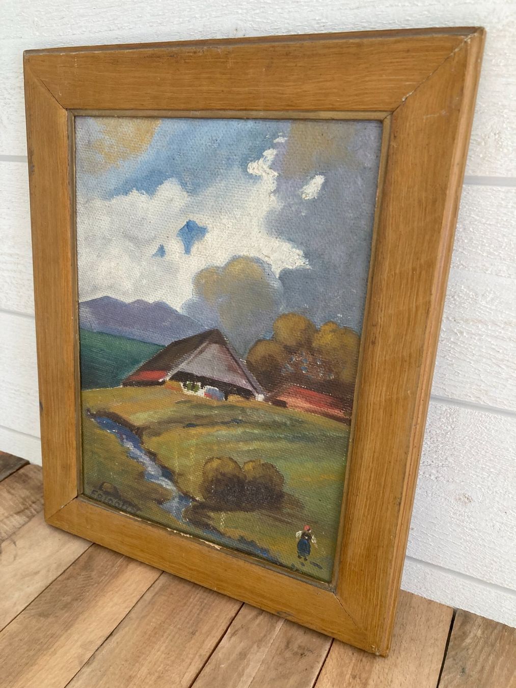 Dipinti: FRIDOLIN-Paysage campagne Suisse-Non daté – Usato da Vaumarcus venduto da Arte-Lovers 1
