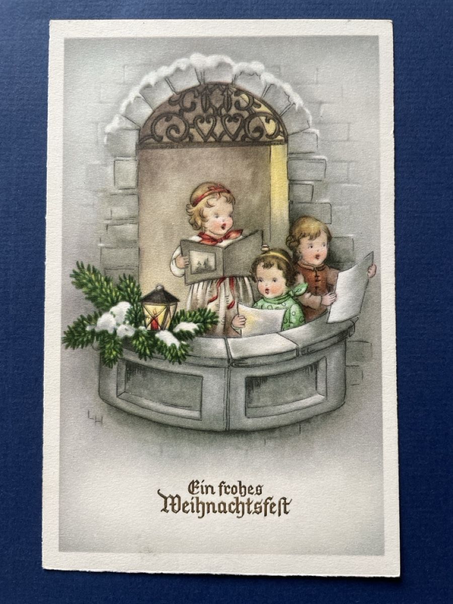 Ansichtskarten: Alte Weihnachtskarte, Vintage, Mädchenchor – Gebraucht aus Neuhausen am Rheinfall von Arielle55
