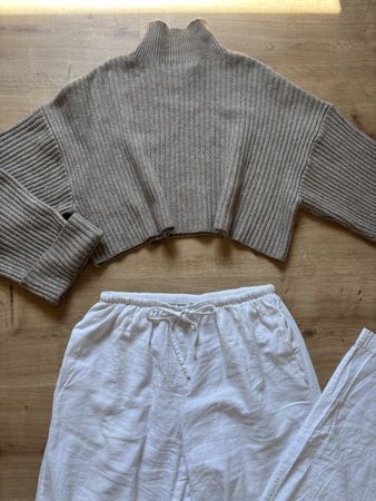 pull en laine beige Zara, taille S