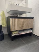 Waschbeckenunterschrank Schwarz/Eiche