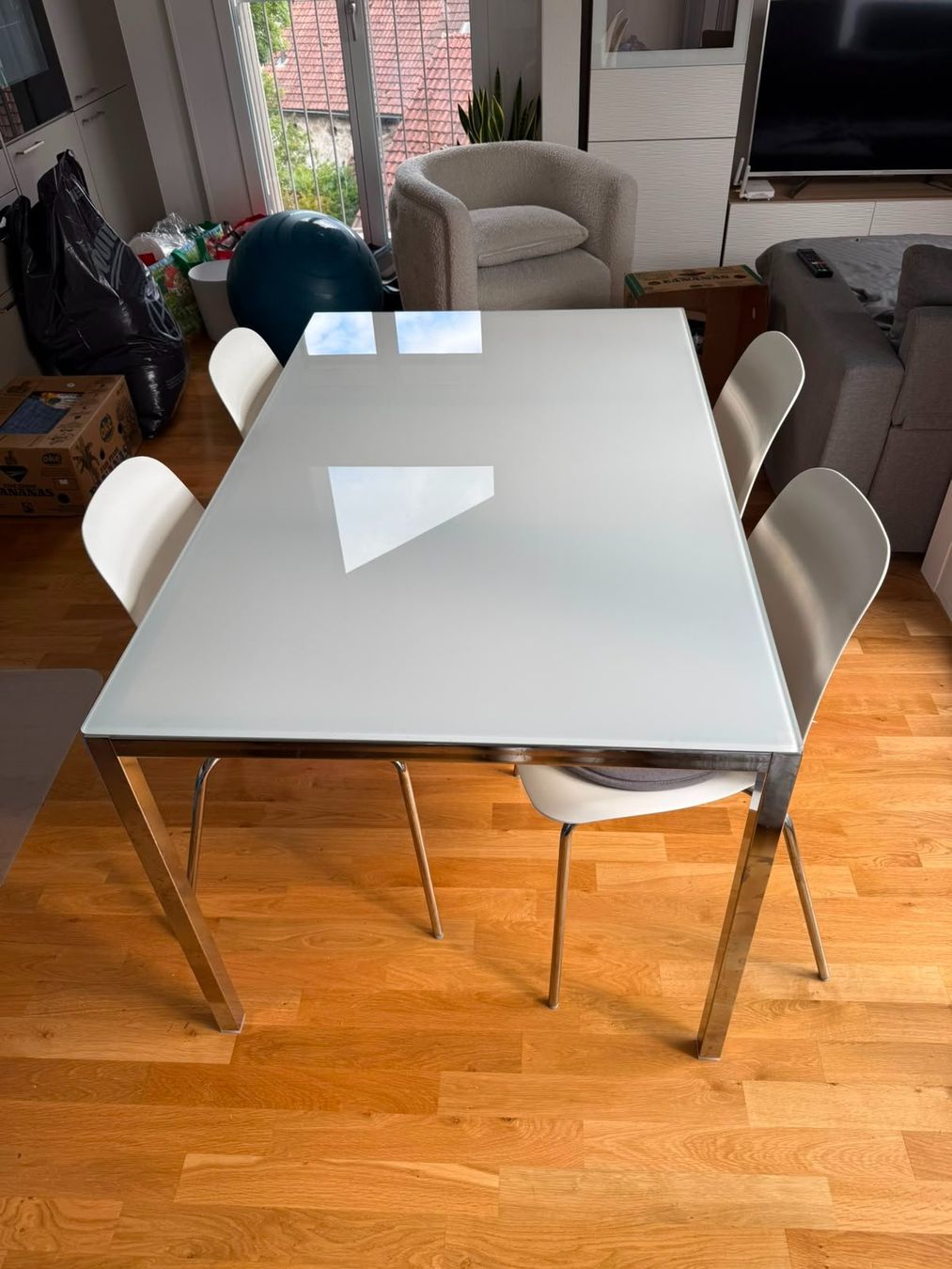 Ikea Set di tavolo e panche: Esstisch Glas/Metall und 4 Stühle – Usato da Oensingen venduto da stu_rpd2