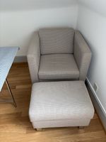 Sessel mit Hocker Bouclé