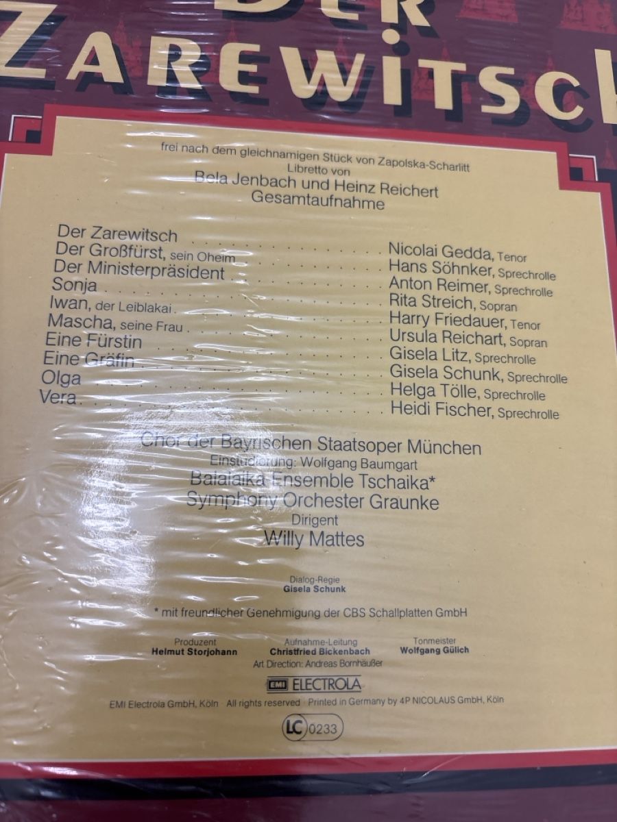 Dischi in vinile: Der Zarewitsch Schallplatte - Dirigent Willy Mattes – Usato da Kriens venduto da mir_v8ww 2