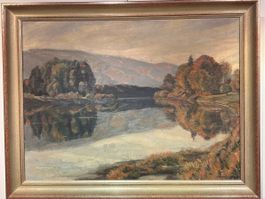 Arnold LOUP (1882-1972) | Huile sur toile Limmat Zurich