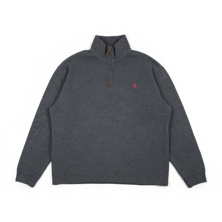 Pull camionneur demi-zip Ralph Lauren Gris Anthracite - XL 