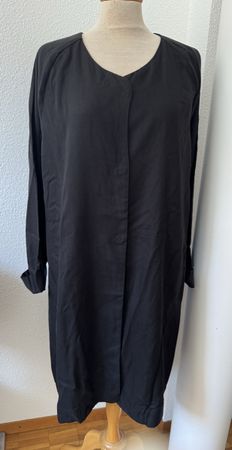 Veste longue noire NILE en viscose, taille L, mi-saison