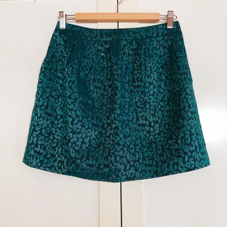 H&M Jupe mit Leoprint | Grösse 36/38, türkis, guter Zustand