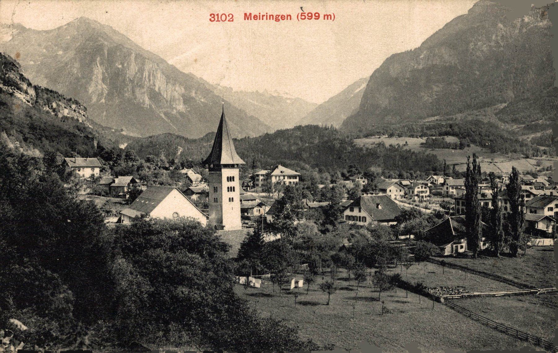 Cartoline postali: Meiringen (599 m.) – Usato da Bronschhofen venduto da Astore