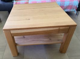 Holz-Salontisch, Eiche massiv, mit Schublade, Top Zustand!