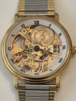 Elegante Skelett Damenuhr, Gold/Silber Look