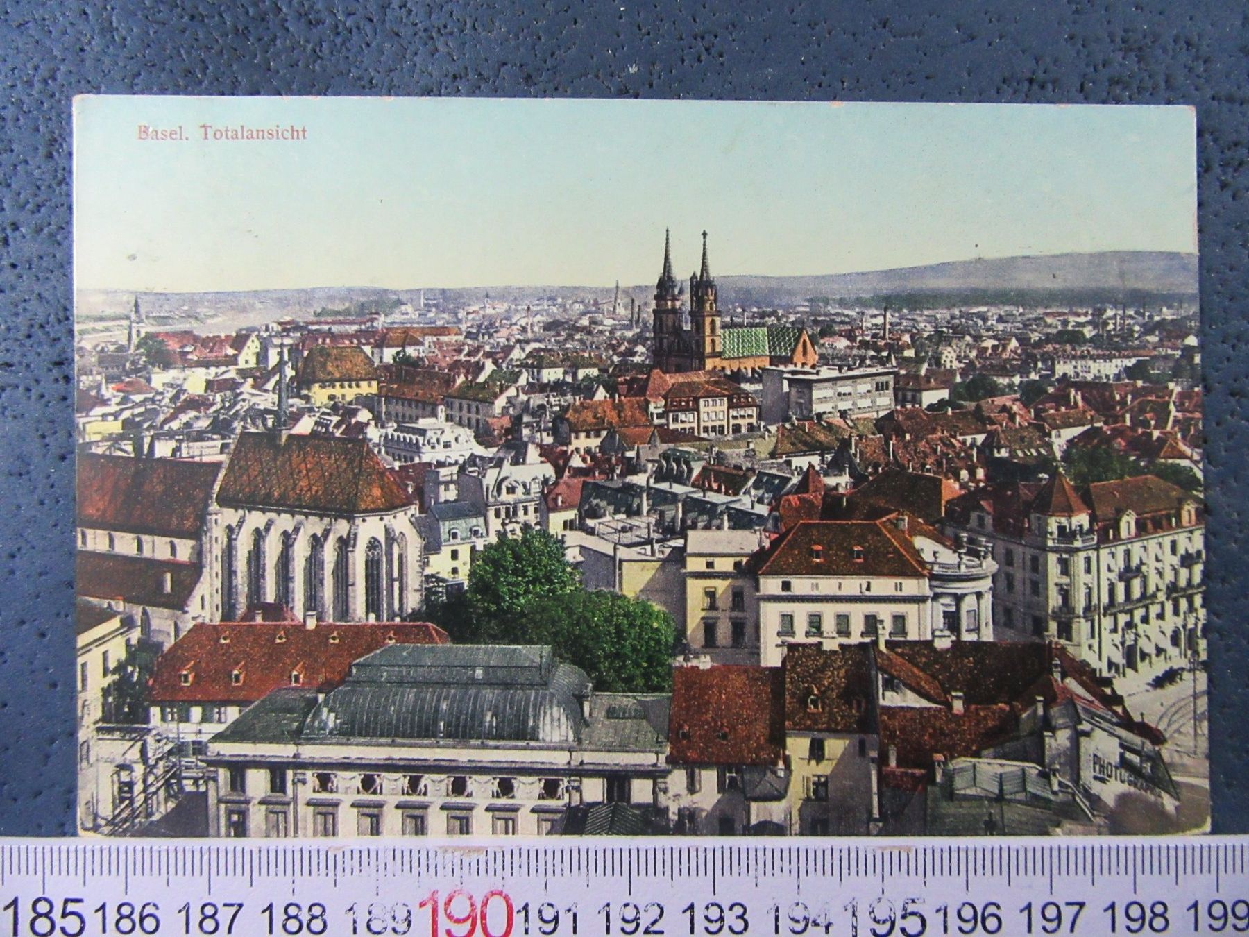 Cartoline postali: BASEL 1909 TOTALANSICHT AK-BS – Usato da Ettingen venduto da Hausi4711