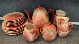 Vintage Keramik-Service Muscheldesign, 21 Teile