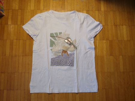 Damen T-Shirt  Frau mit Hut   Gr. Ca M TOM TAILOR