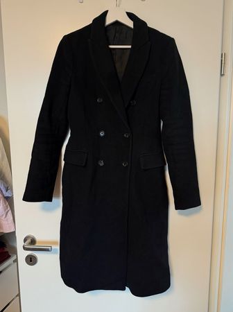 Zara Mantel Wolle (Double-Breasted), schwarz, Gr. S/M