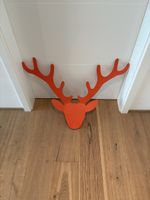 Hirschkopf Dekoelement orange
