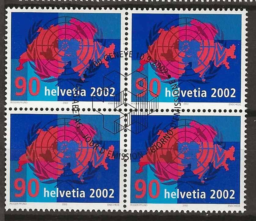 Tutti i francobolli: B1059 - Suisse ONU B4 1er jour – Usato da Trélex venduto da Phil_Albert