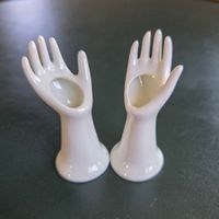 2x Vintage Porzellan Hand Ringhalter & Vase Soliflore – TOP