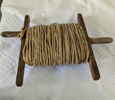 Alte Wäscheleinehaspel mit ca.50m Hanfseil