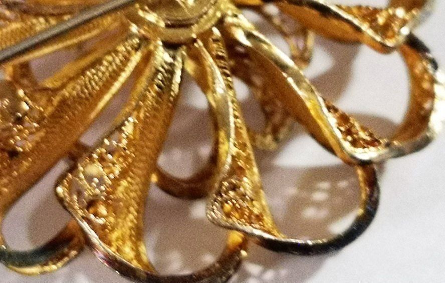 Broschen & Nadeln: Brosche Blume Silber Vergoldet (16) – Neu (gemäss Beschreibung) aus Lutzenberg von Pinschi01 2