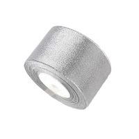 Glitzer Geschenkband / Dekoband Organza 4 cm Silber - 22 m
