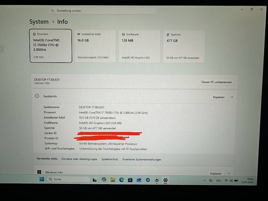 Dell Notebooks: Dell Latitude 7280 mit Touch – Gebraucht aus Seuzach von Seuzemer