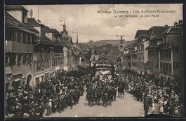 AK Münster /LU, Auffahrts-Prozession