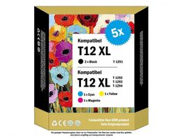 T-1291–T-1294 XL / T-12 – Komp.Drucker-Patronen Epson (5x)