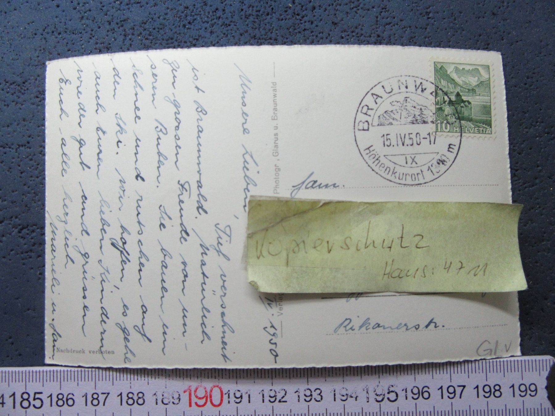 Cartoline postali: BRAUNWALD GL AK TÖDIKETTE SCHNEE 1950 – Usato da Ettingen venduto da Hausi4711 1