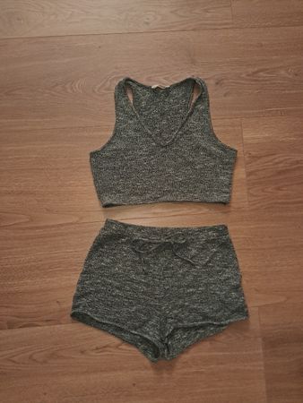 2-teiliges Set Top und Shorts Grösse S grau