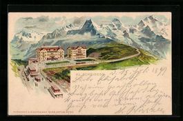 Litho Kl. Scheidegg, Ortsansicht mit Kur