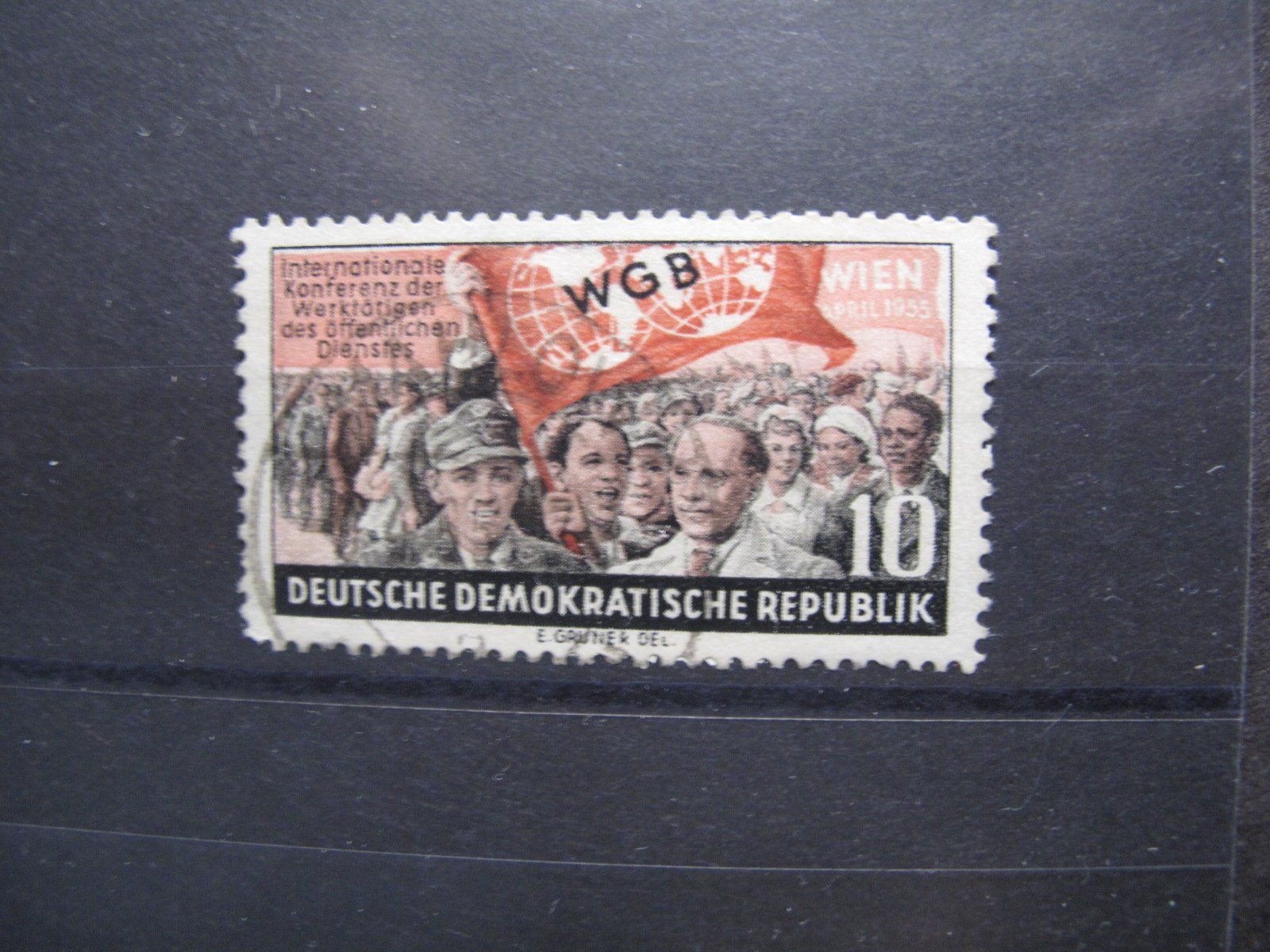Tutti i francobolli: DDR 1955 Weltgewerkschaftsbund gest. – Usato da Wil SG venduto da fva01