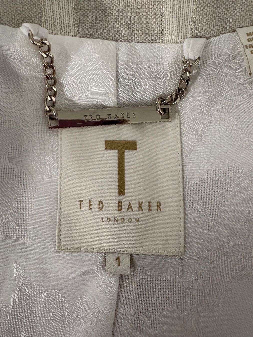 Ted Baker Giacche: Ted Baker Leinenblazer gestreift Gr. 36 creme weiss – Nuovo (secondo la descrizione) da Regensdorf venduto da secondchancefashion 6