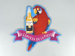 CORONA EXTRA Blechschild - Motiv Papagei - Deko