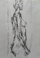 Alberto Giacometti, weiblicher Akt, Lithographie, 1961