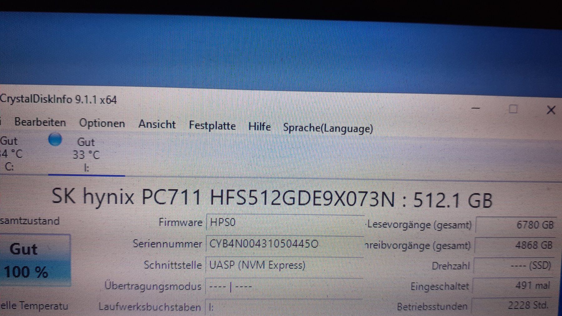 Harddisks: Skhynix 512GB NVMe Notebook – Gebraucht aus Chur von Blackbook 2