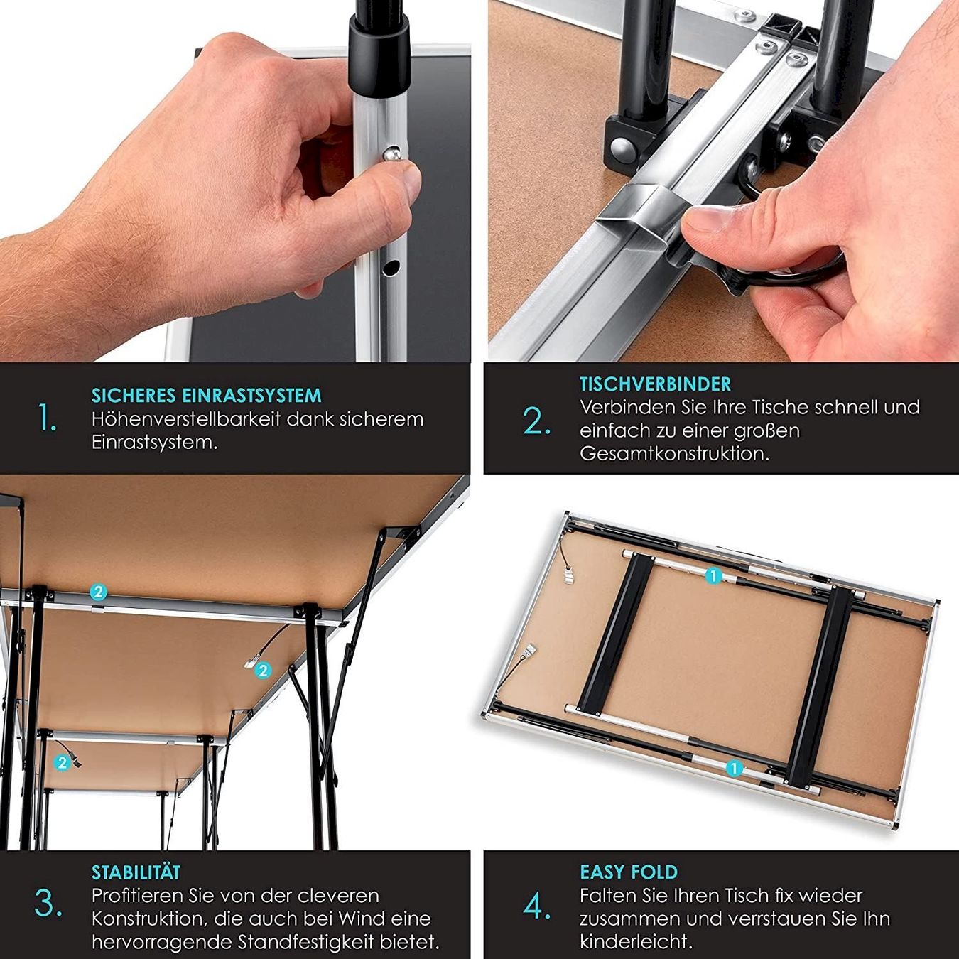 Set di tavolo e panche: KESSER Multifunktionstisch Schwarz – Nuovo e nell'imballaggio originale da Bottighofen venduto da zaap 4