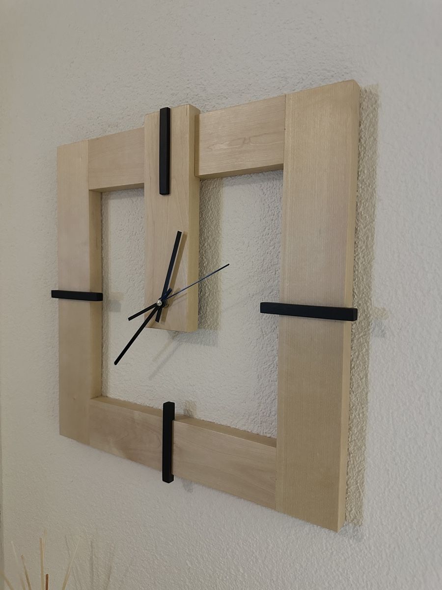 Orologi: Wanduhr Holz modern 46 x 46cm – Nuovo e nell'imballaggio originale da Unterlunkhofen venduto da dekoholz 2